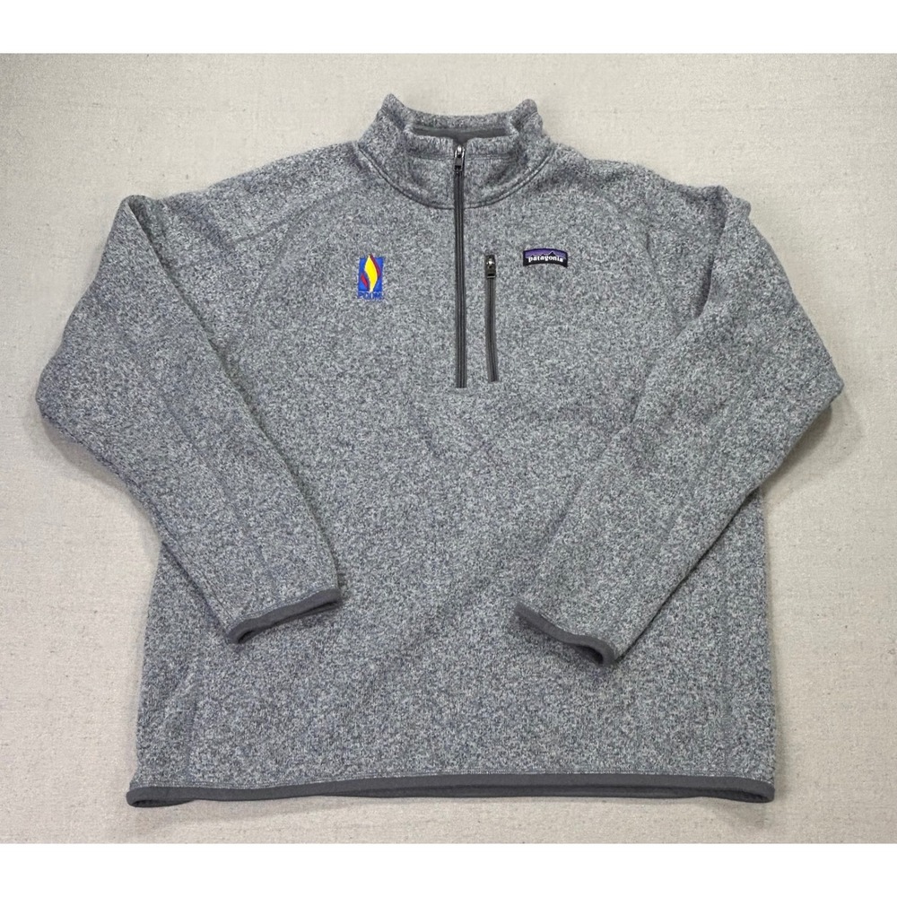 Patagonia Men's XL Better Sweater 1/4 Zip Fleece Gray PCOM Logo